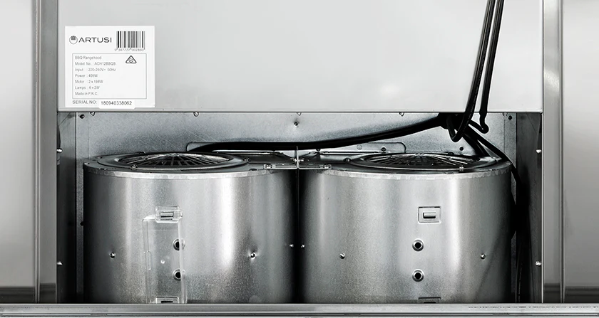 Artusi 120cm Canopy Outdoor BBQ Rangehood with Black Enamel - Image 4