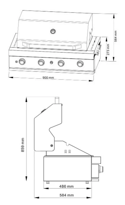 Euro Appliances 6 Burner Black Built In BBQ - Image 7