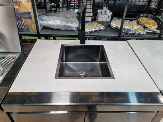 Gasmate Nova MK2 Graphite Outdoor Kitchen with Drawers, Sink, BBQ, Single Door Fridge + Top and Storage - Image 32