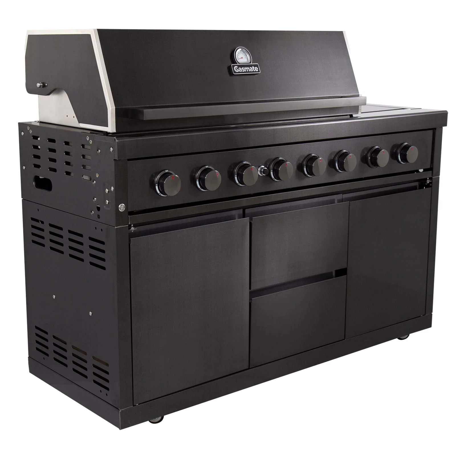 Gasmate Nova MK2 Graphite Outdoor Kitchen with Storage, Double Door Fridge + Top, BBQ, Sink and Drawers - Image 4