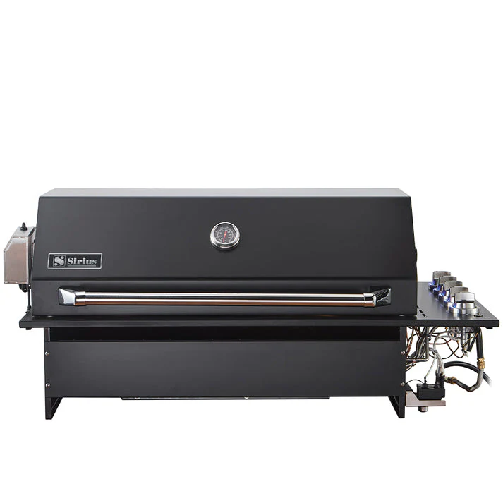 Sirius Black Drop-in 5 Burner Gas BBQ and Sirius Black finish 1200mm BBQ Canopy Rangehood - Image 3