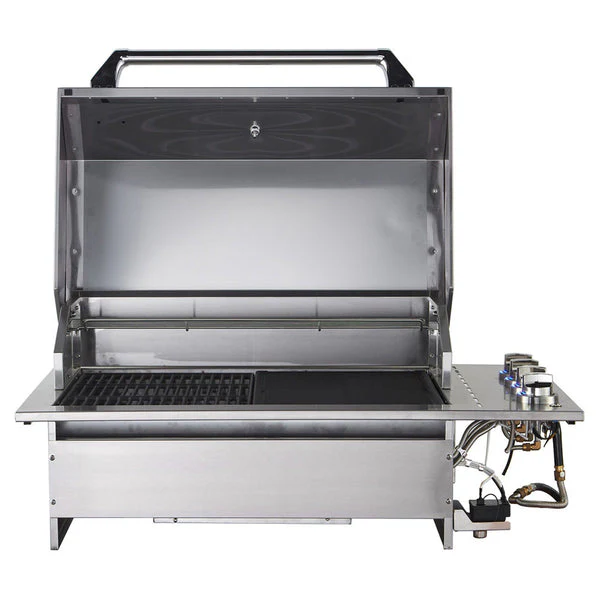 Smart 4-Burner Drop-In Gas BBQ With Slimline Hood and Drop-In Side Burner - Image 3